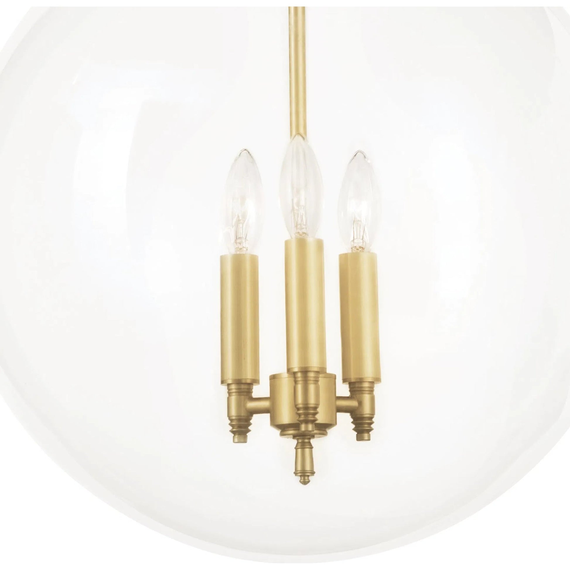 Globe Pendant in Natural Brass by Regina Andrew in brass and natural brass. Made from cast zinc in a traditional style.