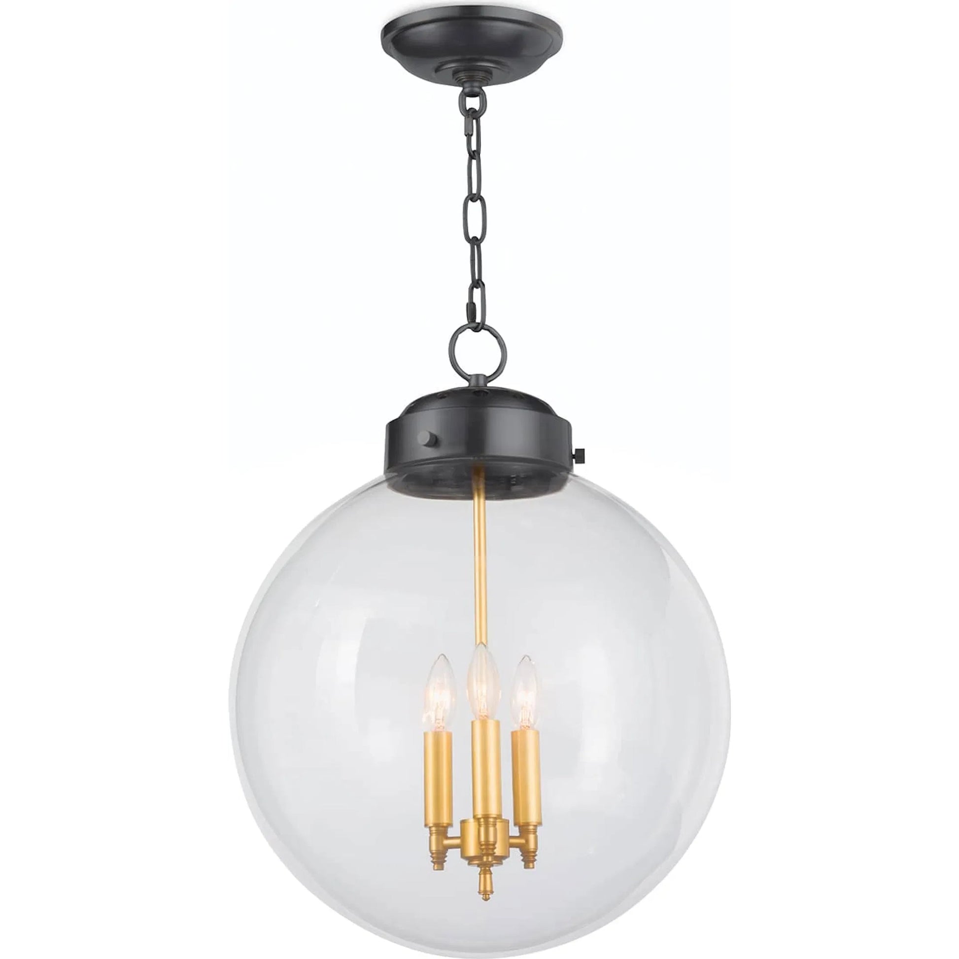 Globe Pendant in Natural Brass by Regina Andrew in brass and natural brass. Made from cast zinc in a traditional style.
