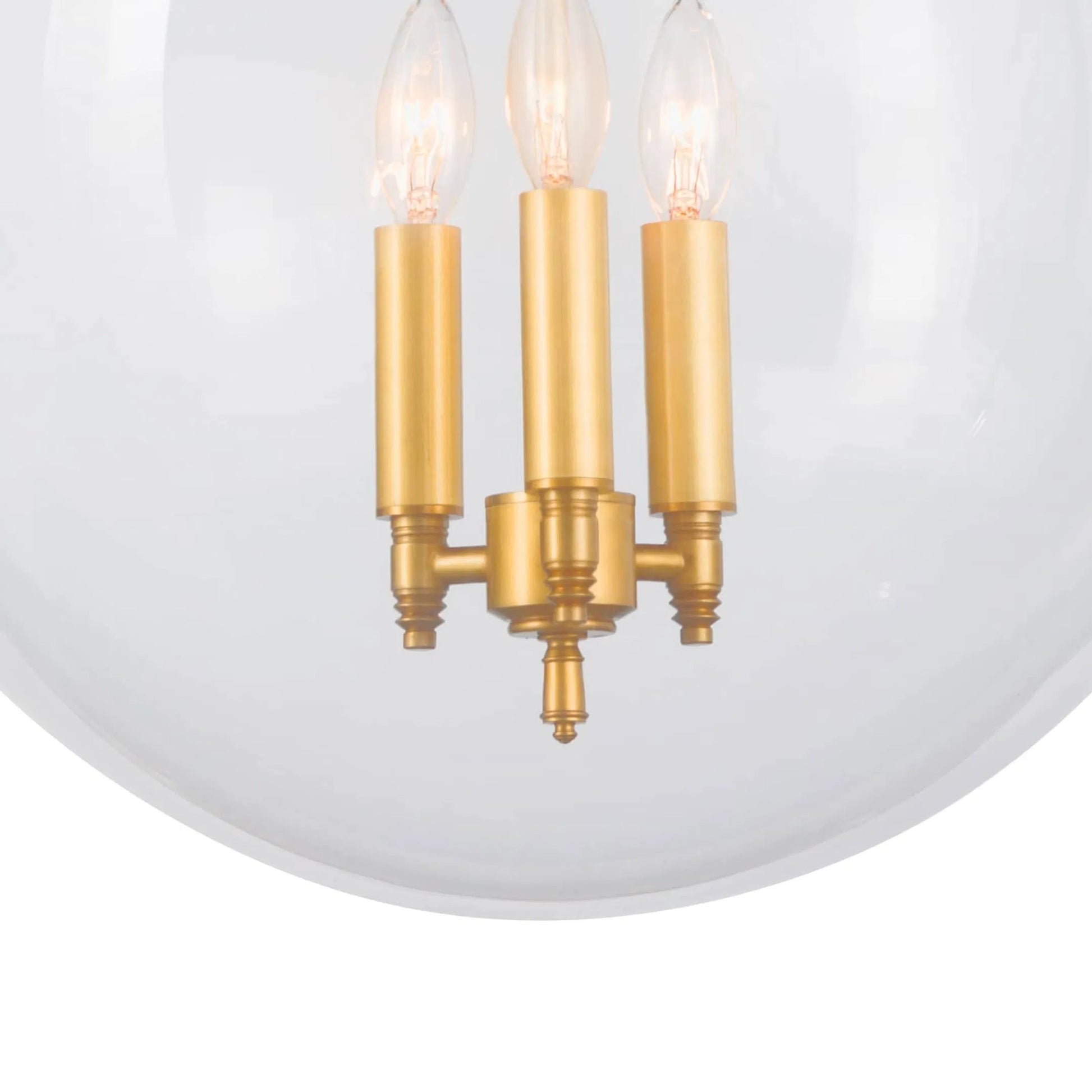 Globe Pendant in Natural Brass by Regina Andrew in brass and natural brass. Made from cast zinc in a traditional style.