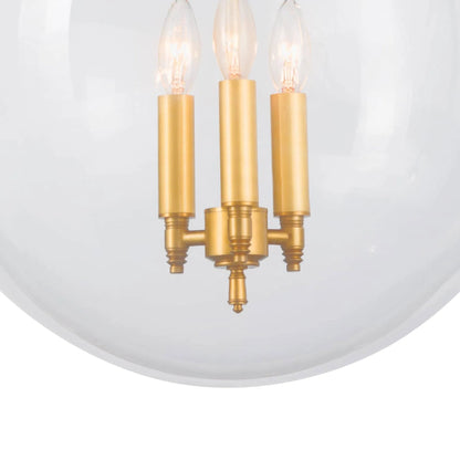 Globe Pendant in Natural Brass by Regina Andrew in brass and natural brass. Made from cast zinc in a traditional style.