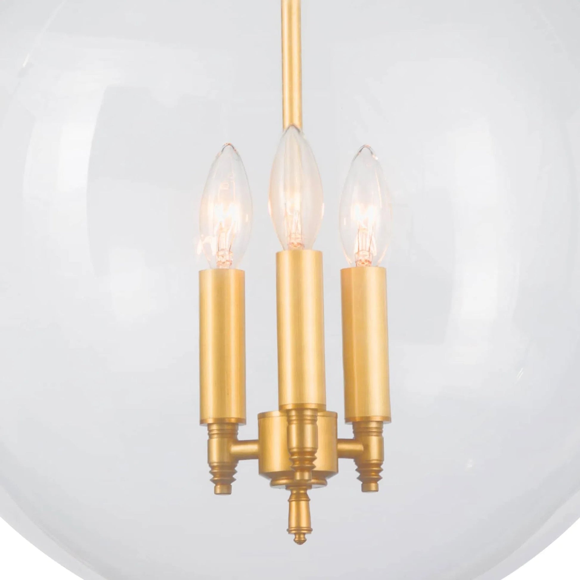 Globe Pendant in Natural Brass by Regina Andrew in brass and natural brass. Made from cast zinc in a traditional style.