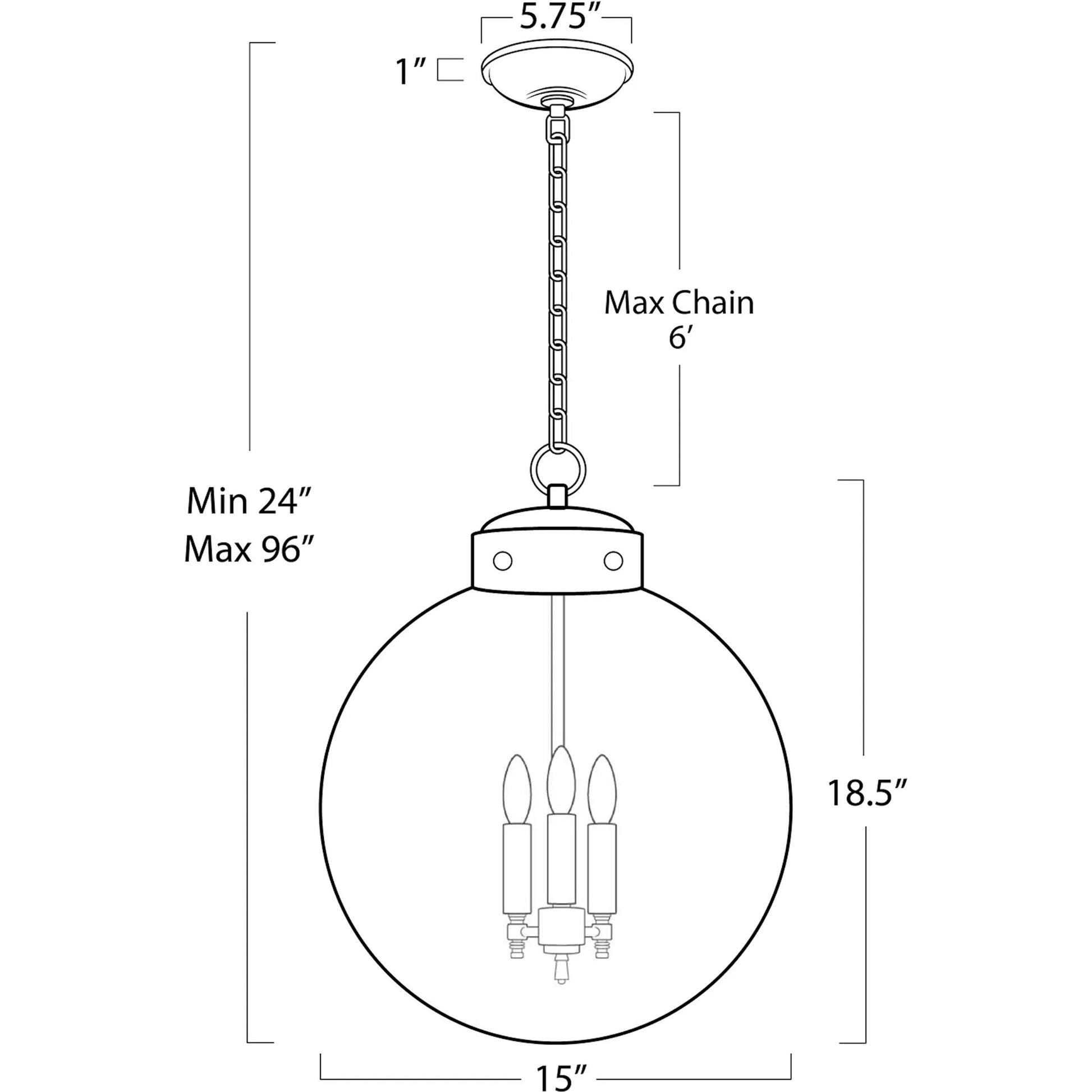 Globe Pendant in Natural Brass by Regina Andrew in brass and natural brass. Made from cast zinc in a traditional style.