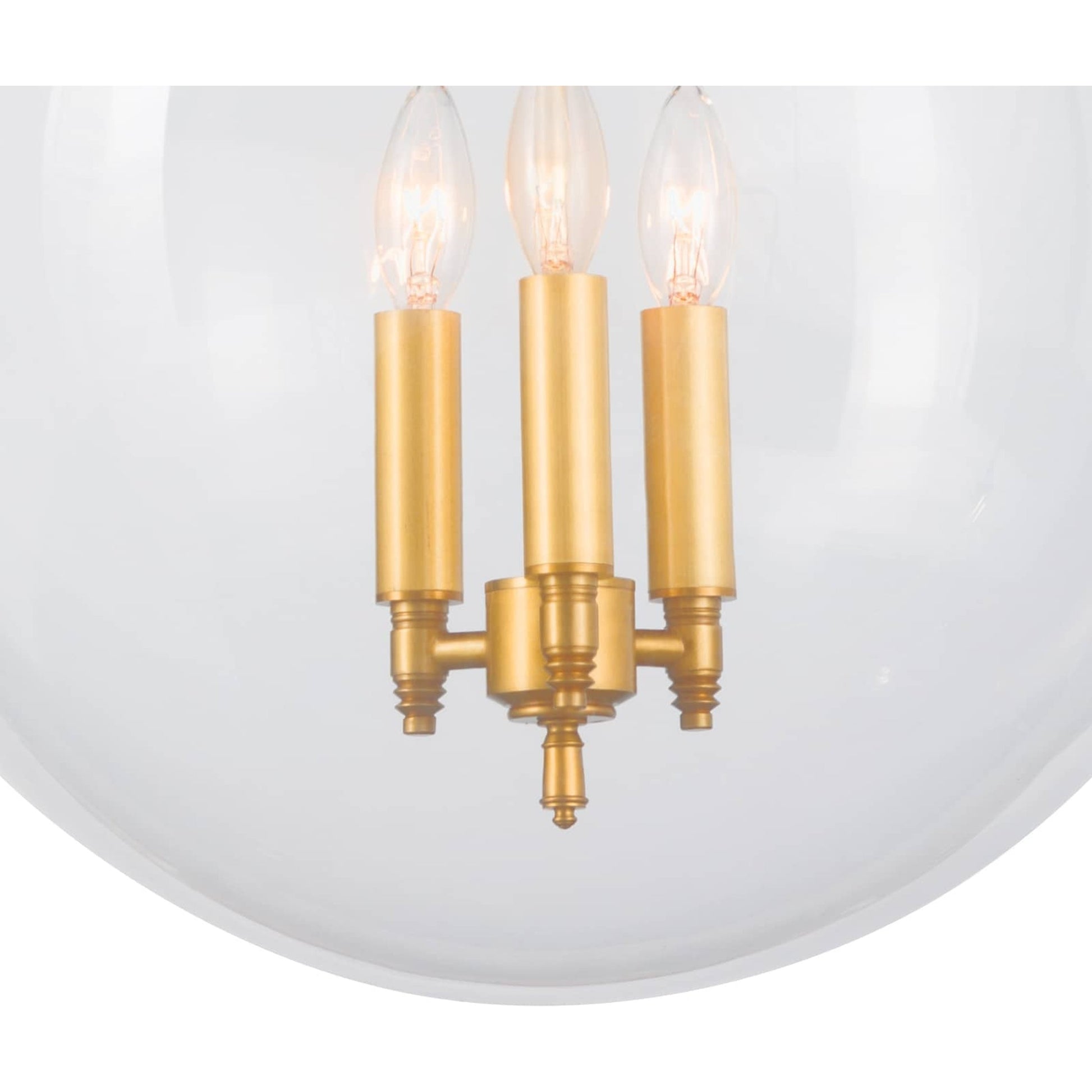 Globe Pendant in Natural Brass by Regina Andrew in brass and natural brass. Made from cast zinc in a traditional style.