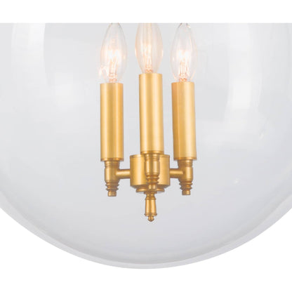 Globe Pendant in Natural Brass by Regina Andrew in brass and natural brass. Made from cast zinc in a traditional style.