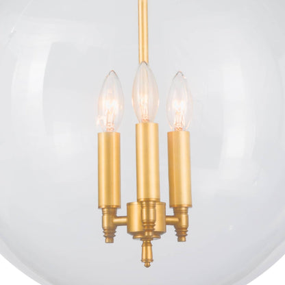 Globe Pendant in Natural Brass by Regina Andrew in brass and natural brass. Made from cast zinc in a traditional style.