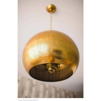 Pierced Metal Sphere Pendant by Regina Andrew. Made from unique in a eclectic & global style.