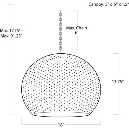 Pierced Metal Sphere Pendant by Regina Andrew. Made from unique in a eclectic & global style.