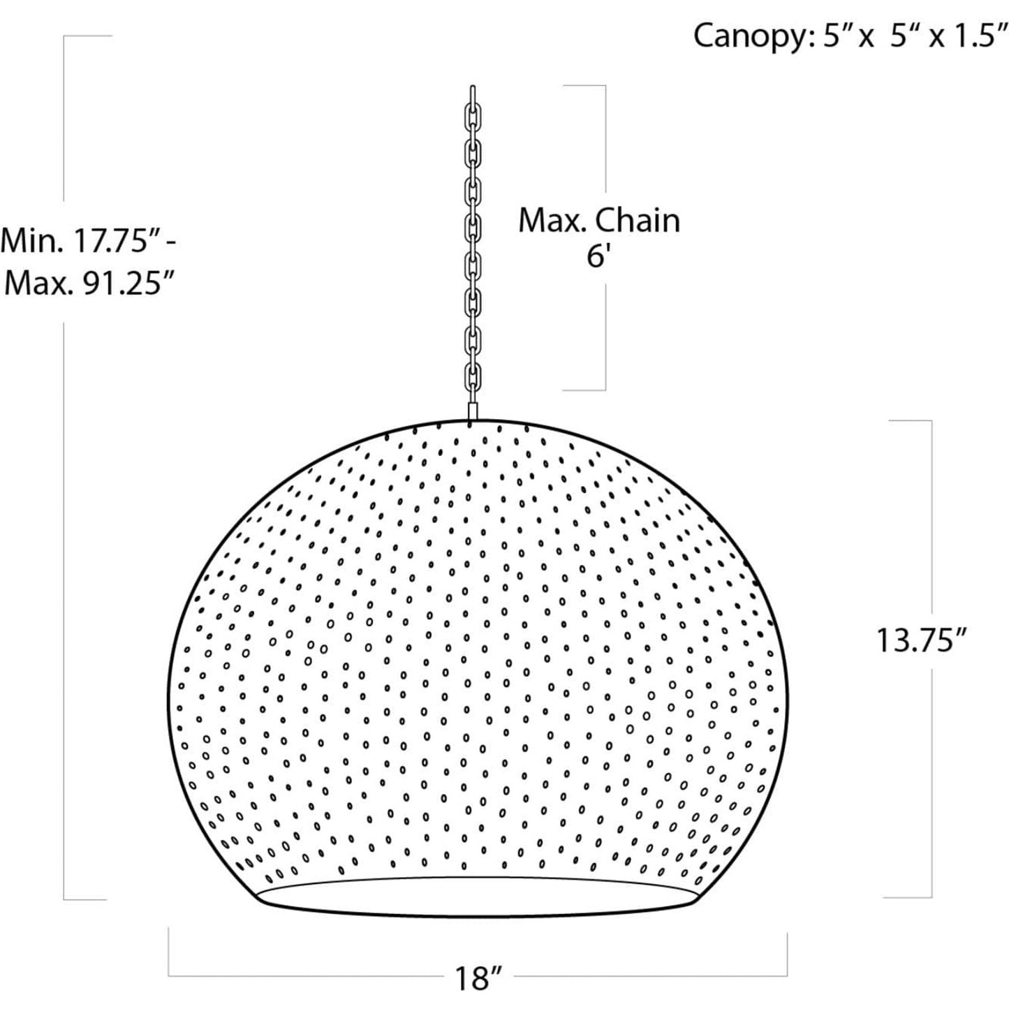 005 S-287168 | Additional Silo | Pierced Metal Sphere Pendant by Regina Andrew. Made from unique in a eclectic & global style.