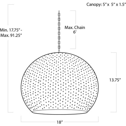 Pierced Metal Sphere Pendant by Regina Andrew. Made from unique in a eclectic & global style.