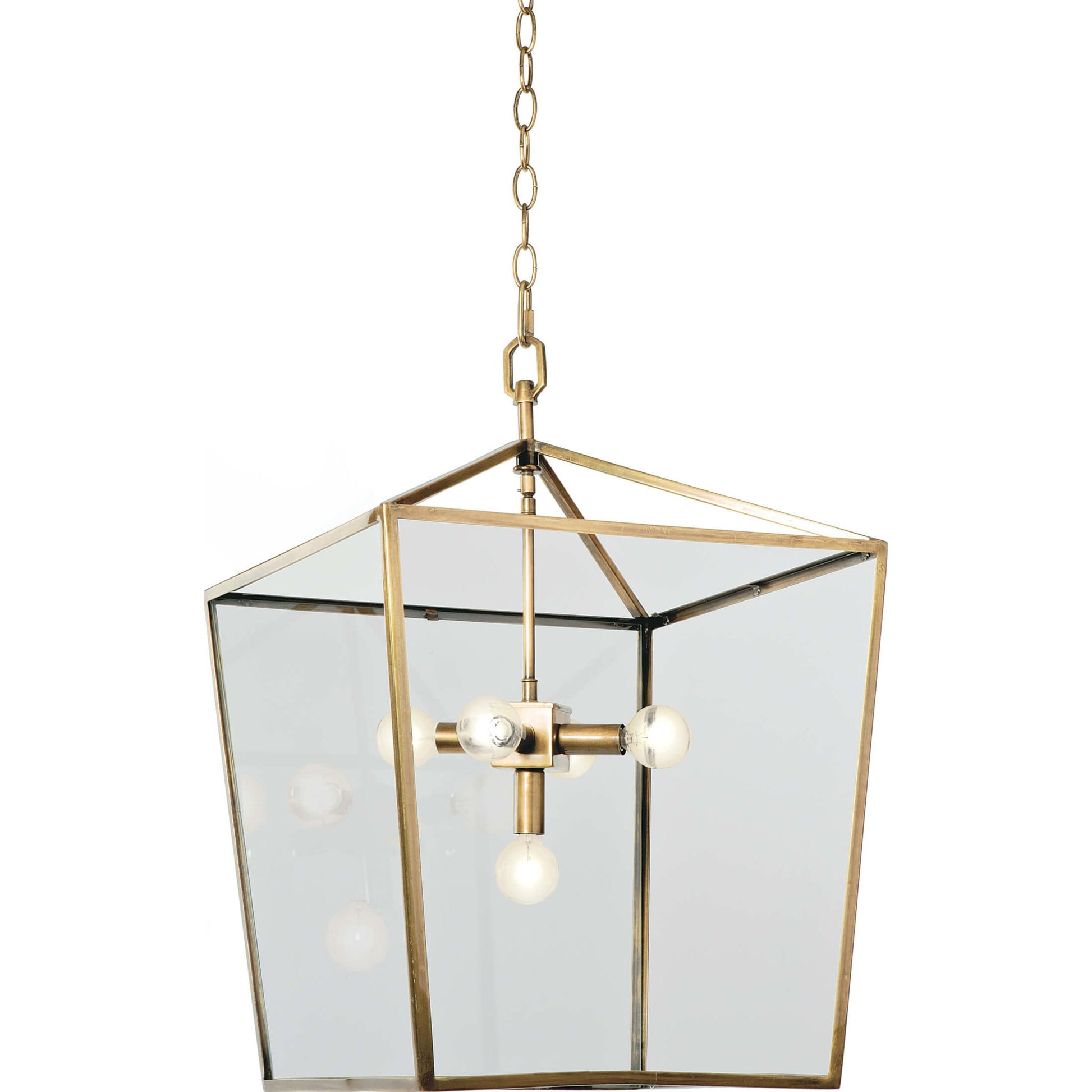 Camden Lantern by Regina Andrew in brass and natural brass. Made from steel in a cottage & farmhouse style.