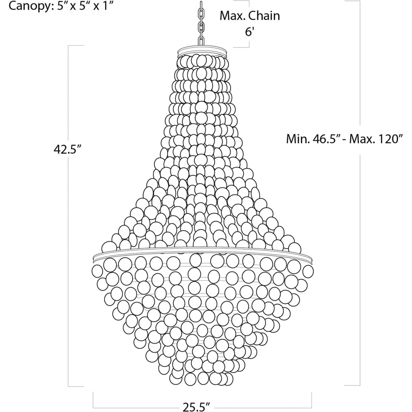 002 S-286780 | Additional Silo | Capri Abalone Shell Chandelier by Regina Andrew in silver. Made from steel in a coastal style.