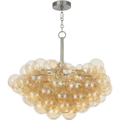 Bubbles Chandelier, Amber by Regina Andrew in brushed nickel. Made from glass in a modern style.