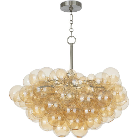 Bubbles Chandelier, Amber by Regina Andrew in brushed nickel. Made from glass in a modern style.