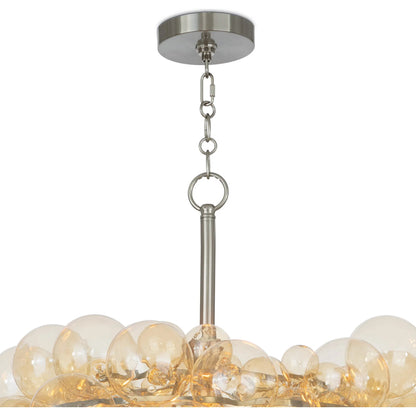 Bubbles Chandelier, Amber by Regina Andrew in brushed nickel. Made from glass in a modern style.