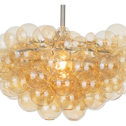 Bubbles Chandelier, Amber by Regina Andrew in brushed nickel. Made from glass in a modern style.