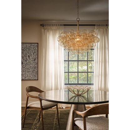 Bubbles Chandelier, Amber by Regina Andrew in brushed nickel. Made from glass in a modern style.