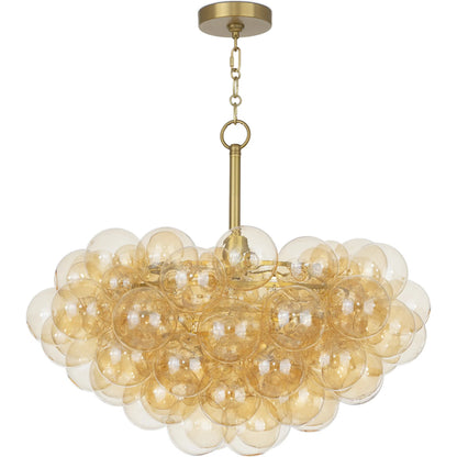 Bubbles Chandelier, Amber by Regina Andrew in brushed nickel. Made from glass in a modern style.