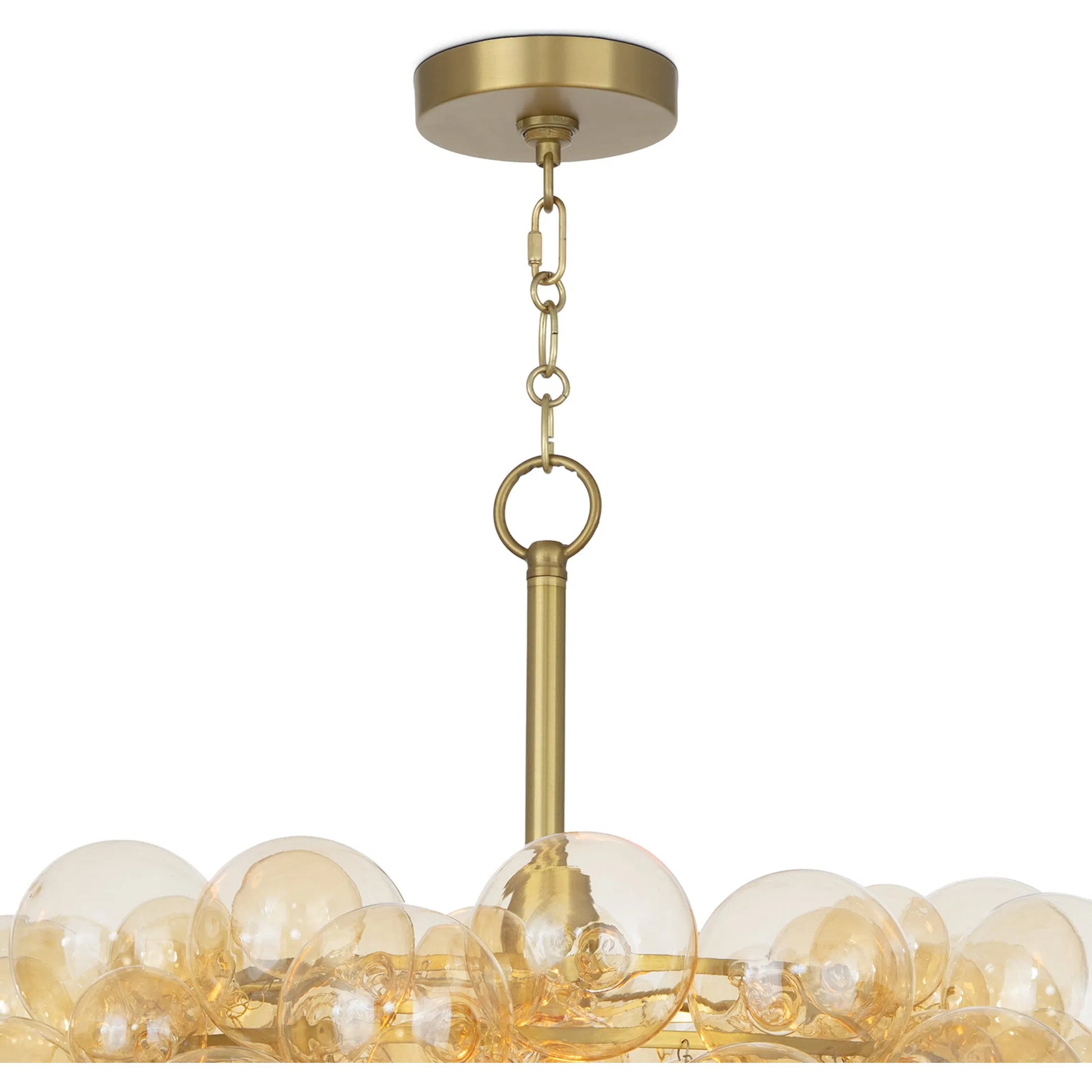 Bubbles Chandelier, Amber by Regina Andrew in brushed nickel. Made from glass in a modern style.