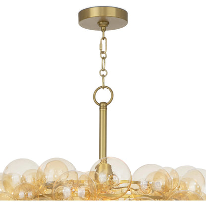Bubbles Chandelier, Amber by Regina Andrew in brushed nickel. Made from glass in a modern style.