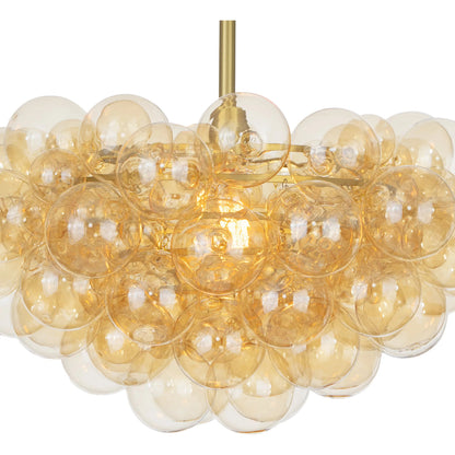 Bubbles Chandelier, Amber by Regina Andrew in brushed nickel. Made from glass in a modern style.