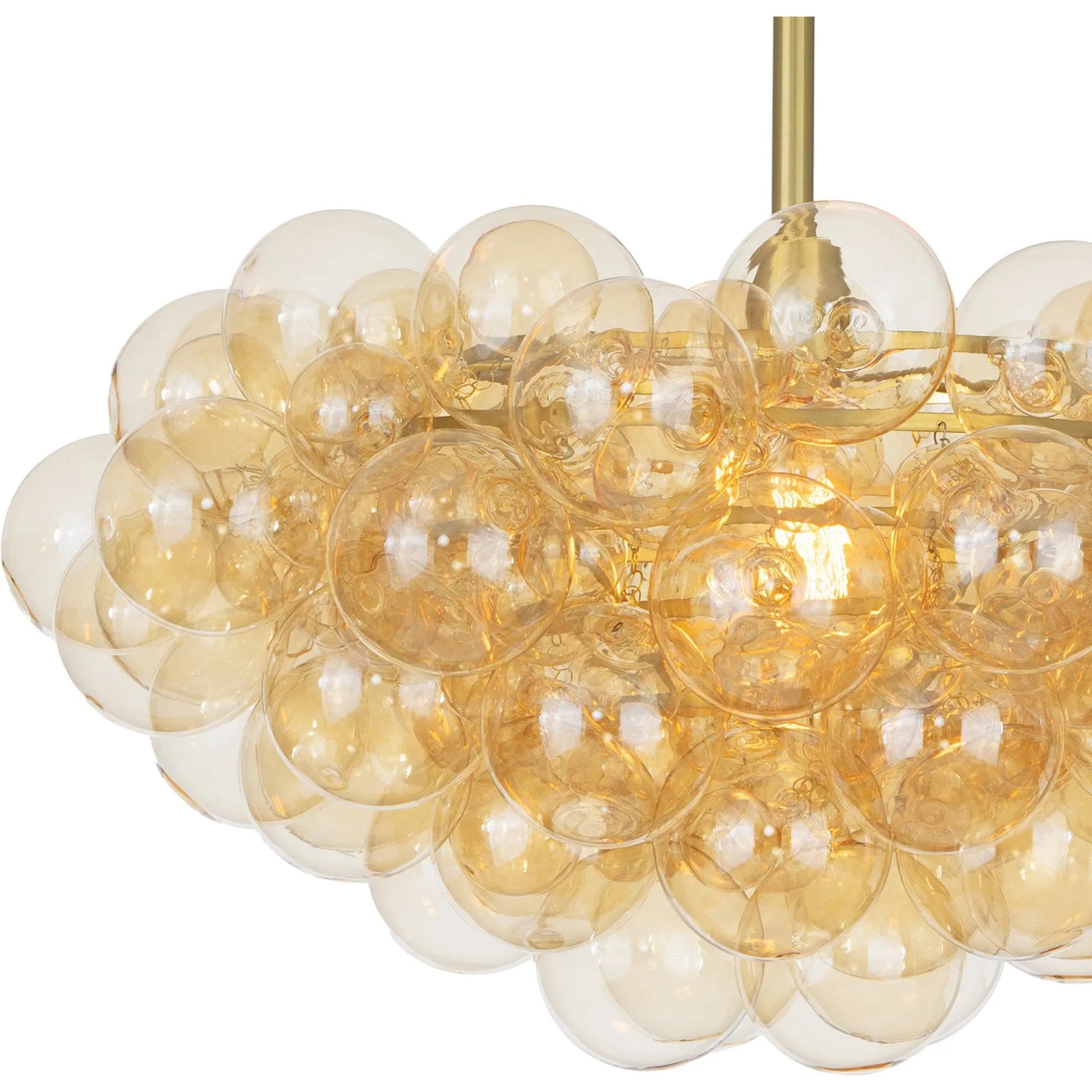 Bubbles Chandelier, Amber by Regina Andrew in brushed nickel. Made from glass in a modern style.