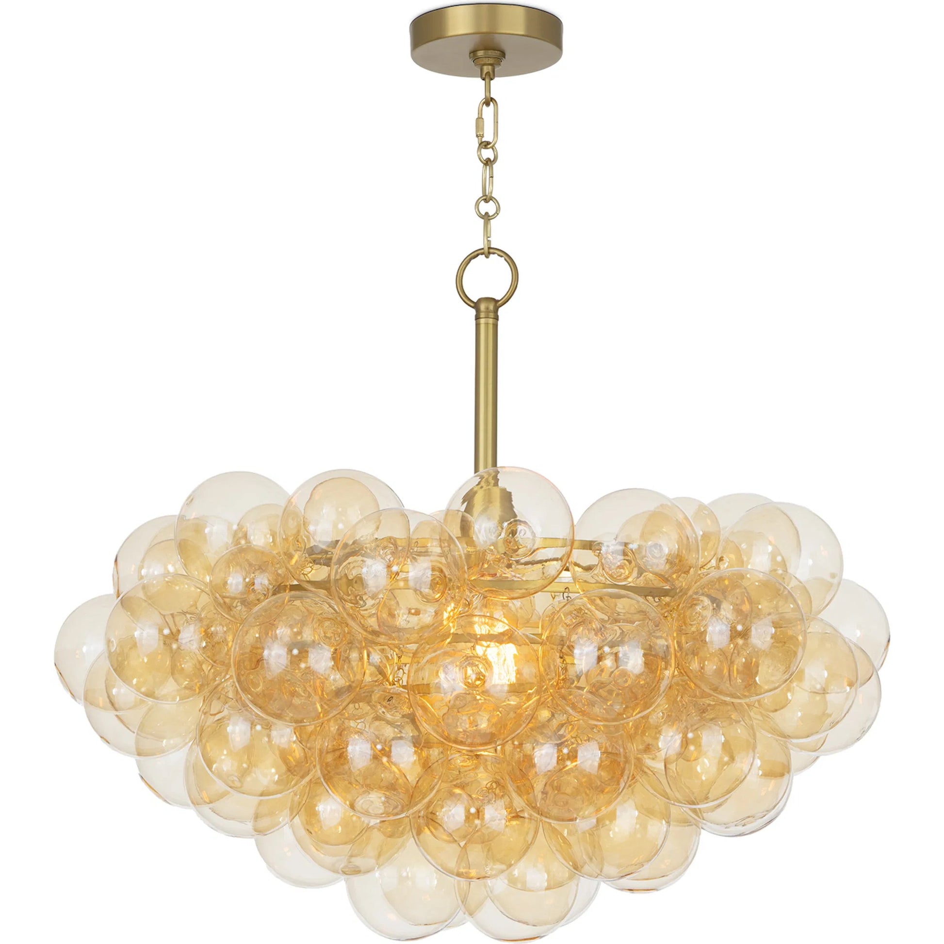Bubbles Chandelier, Amber by Regina Andrew in brushed nickel. Made from glass in a modern style.