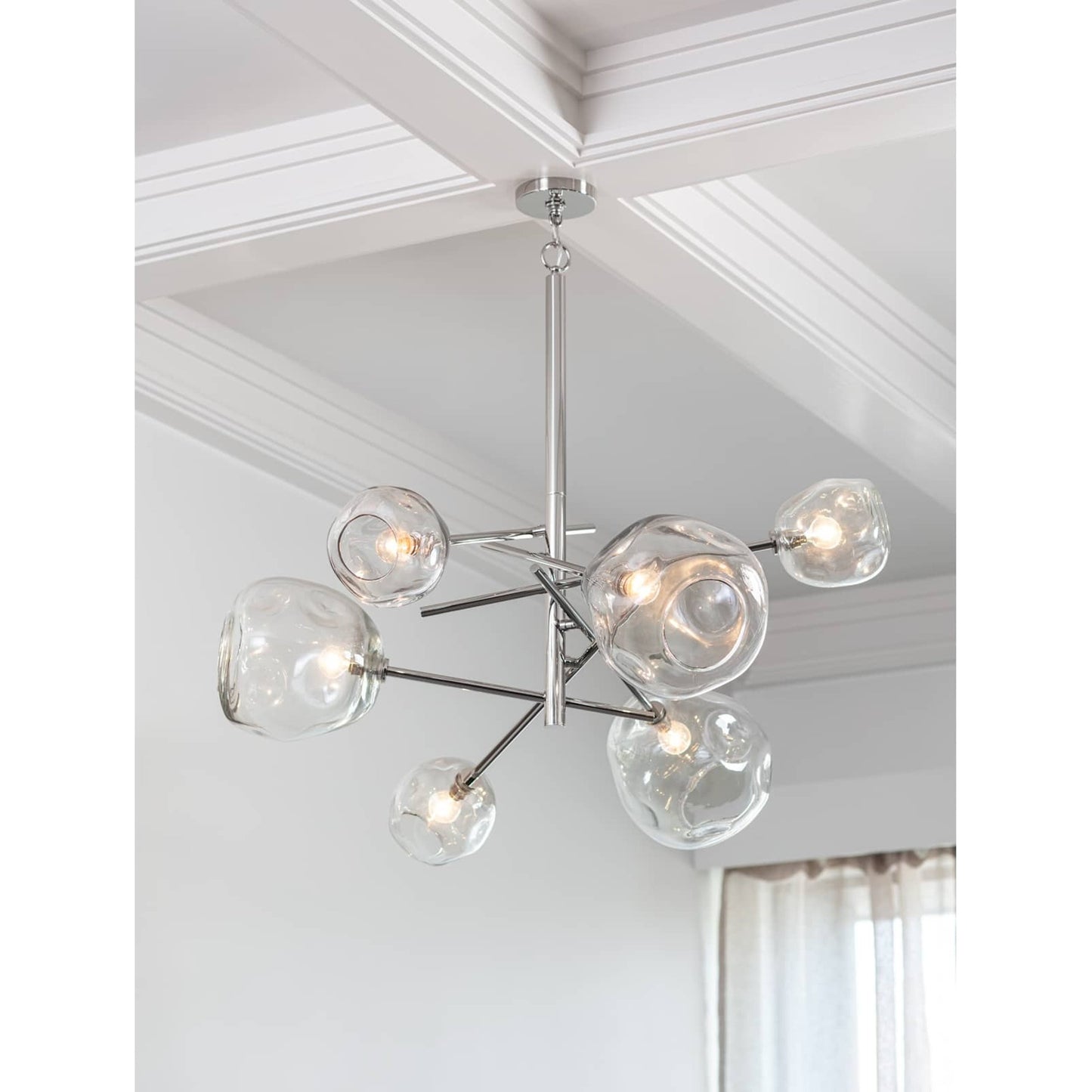 006 S-287093 | Lifestyle | Molten Chandelier with Smoke Glass by Regina Andrew in nickel and polished nickel. Made from glass in a modern style.