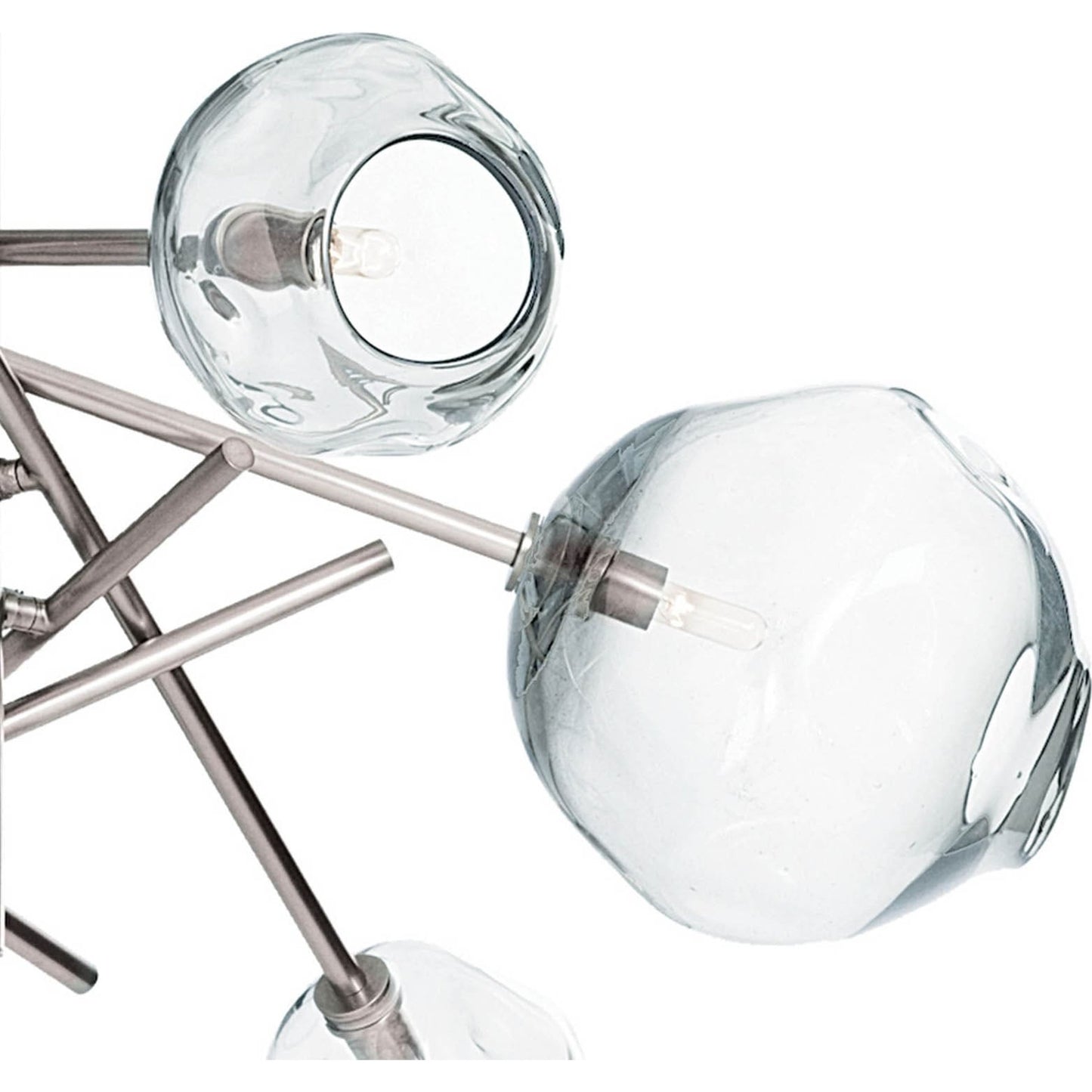 005 S-287093 | Closeup | Molten Chandelier with Smoke Glass by Regina Andrew in nickel and polished nickel. Made from glass in a modern style.