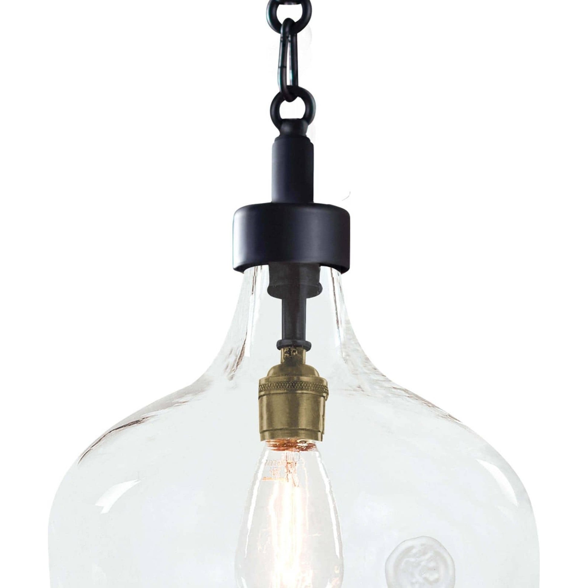 Demi John Pendant by Regina Andrew in ebony and blackened steel. Made from unique in a transitional style.