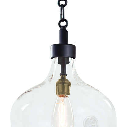 Demi John Pendant by Regina Andrew in ebony and blackened steel. Made from unique in a transitional style.