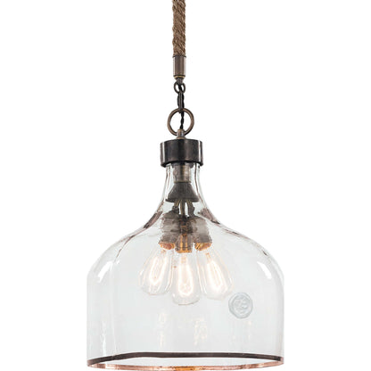 Demi John Pendant by Regina Andrew in ebony and blackened steel. Made from unique in a transitional style.