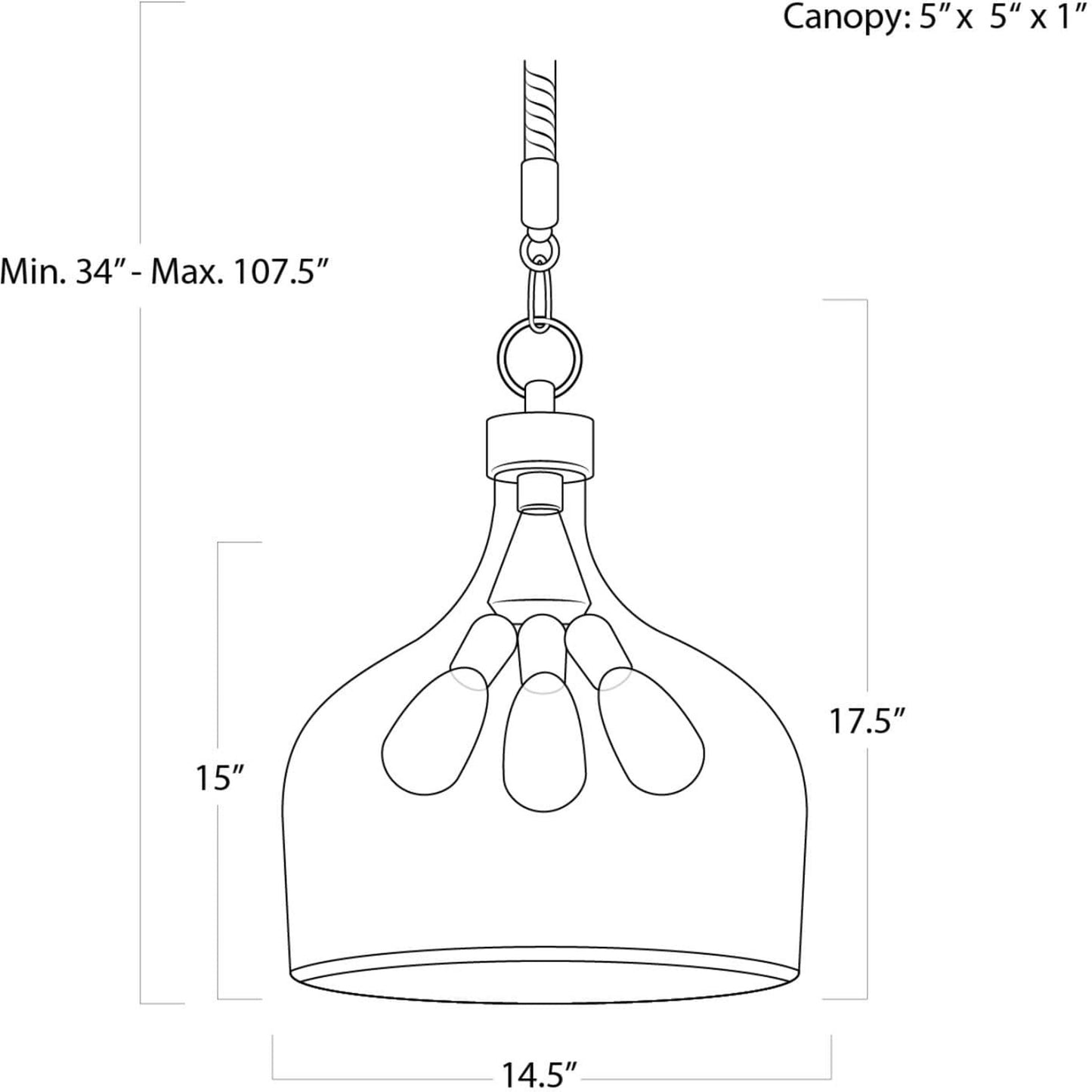 003 S-286850 | Additional Silo | Demi John Pendant by Regina Andrew in ebony and blackened steel. Made from unique in a transitional style.