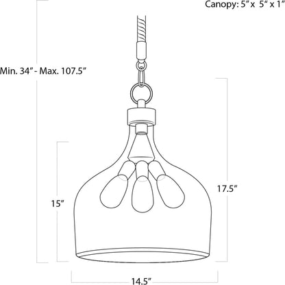 Demi John Pendant by Regina Andrew in ebony and blackened steel. Made from unique in a transitional style.