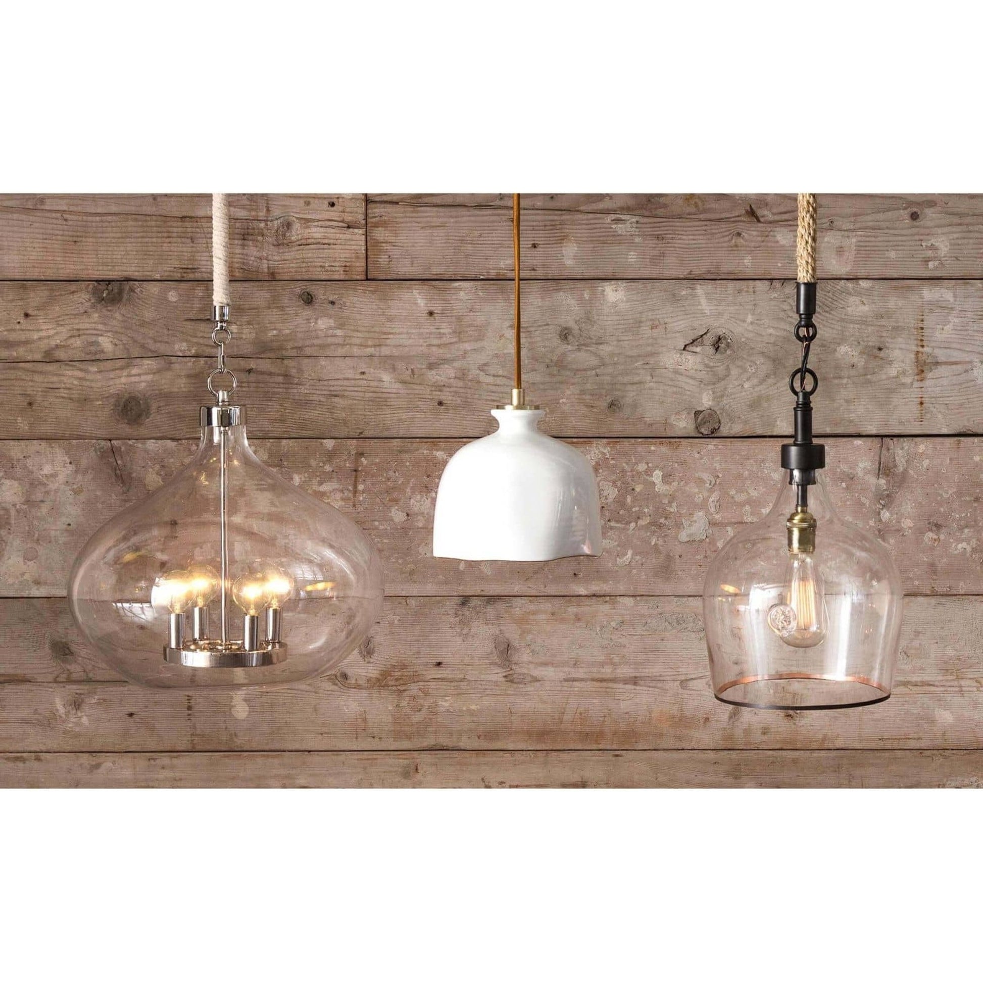 Bianca Ceramic Pendant by Regina Andrew in white, natural and white. Made from ceramic in a modern style.