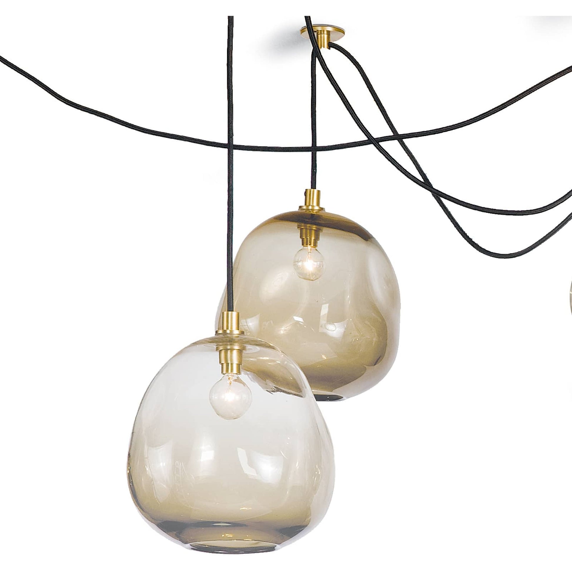 Molten Spider with Smoke Glass by Regina Andrew in brass and brass. Made from glass in a modern style.