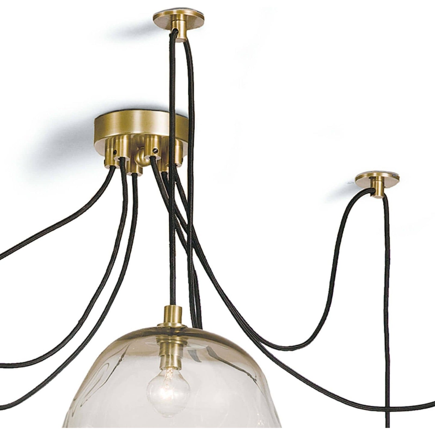 014 S-287101 | Closeup | Molten Spider with Smoke Glass by Regina Andrew in brass and brass. Made from glass in a modern style.