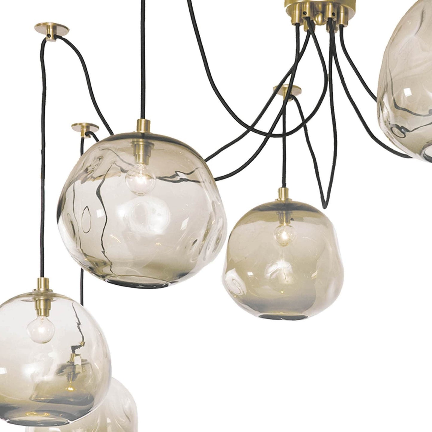 018 S-287101 | Closeup | Molten Spider with Smoke Glass by Regina Andrew in brass and brass. Made from glass in a modern style.