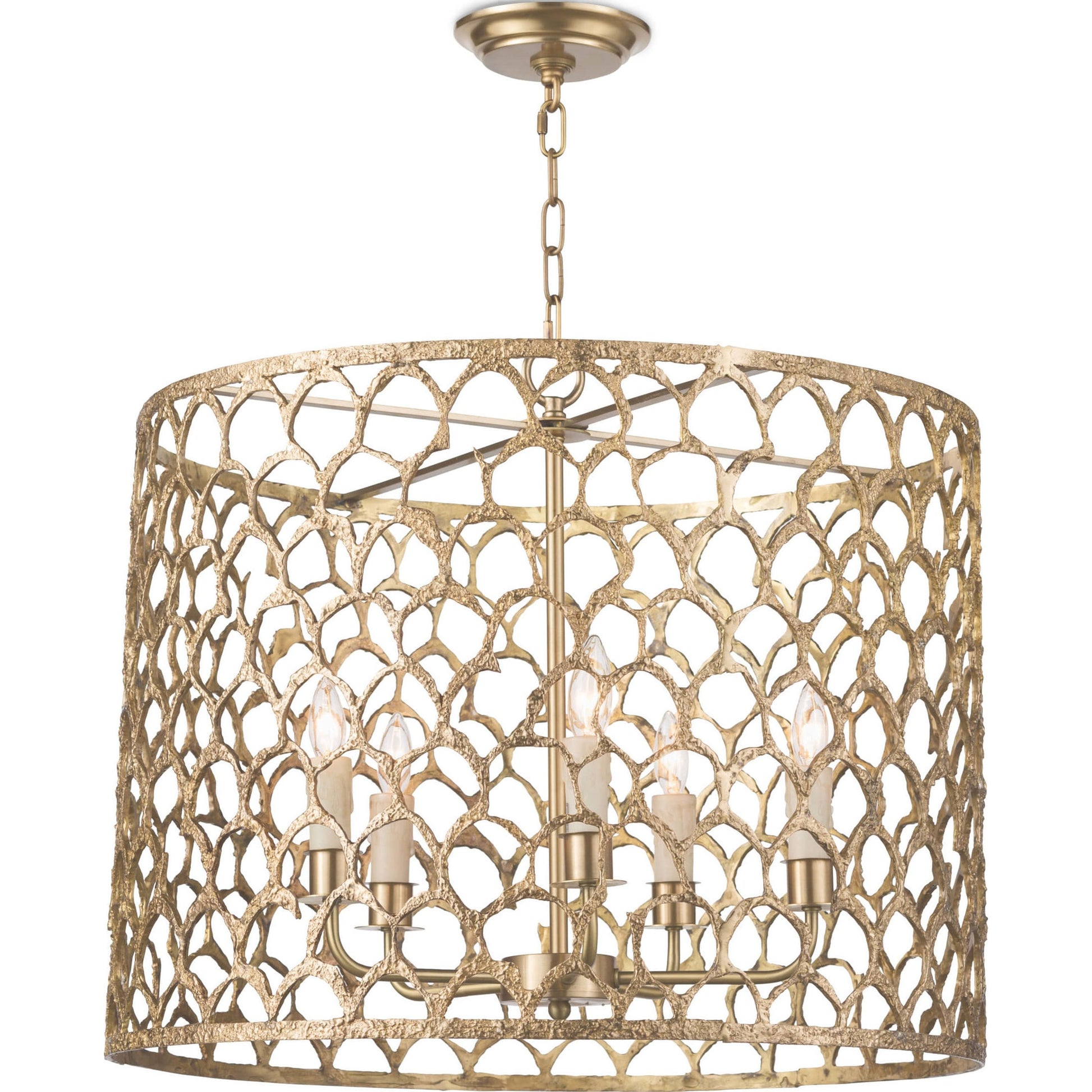 Cabana Chandelier by Regina Andrew in brass and natural brass. Made from brass in a transitional style.