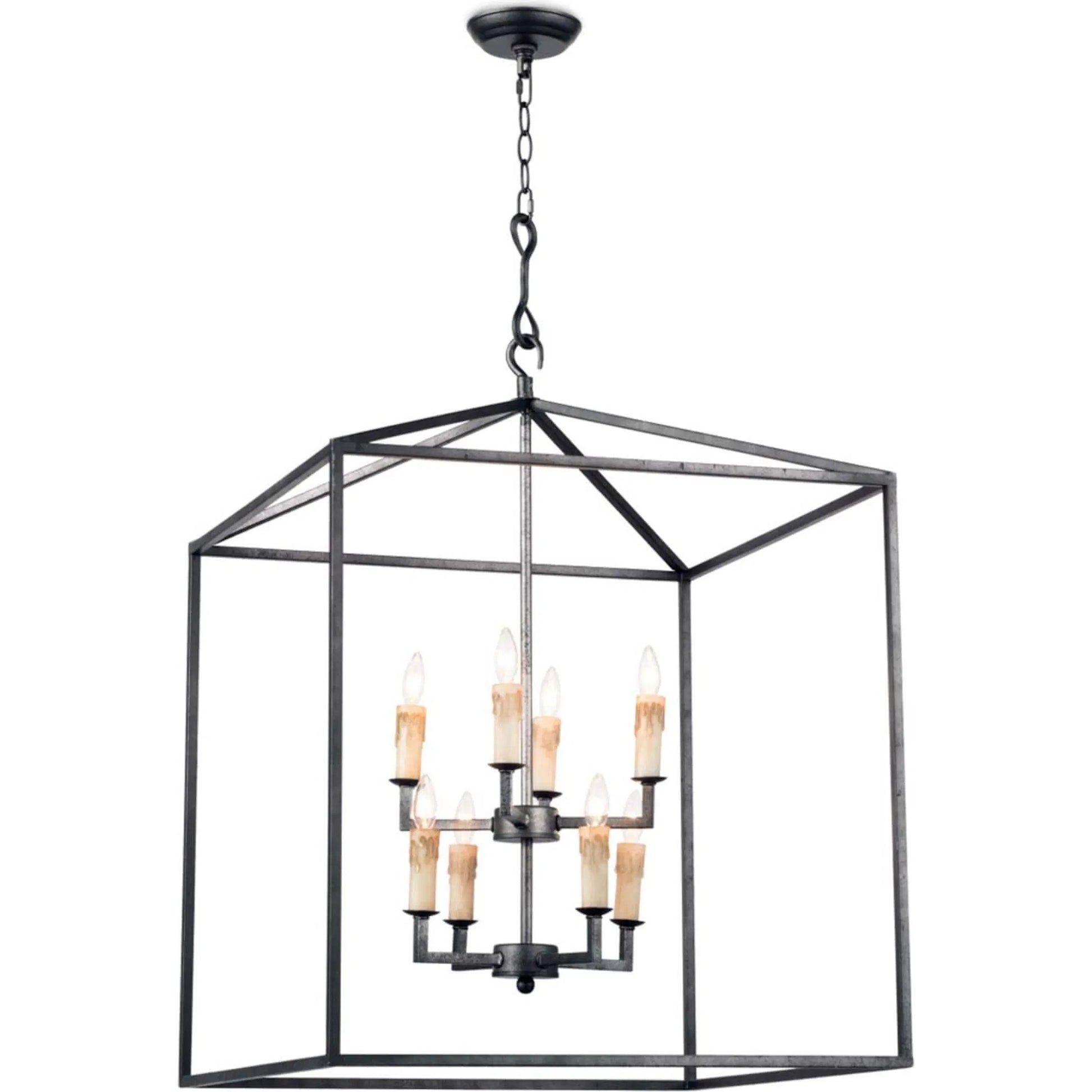 Cape Lantern by Regina Andrew in ebony and blackened iron. Made from iron in a cottage & farmhouse style.