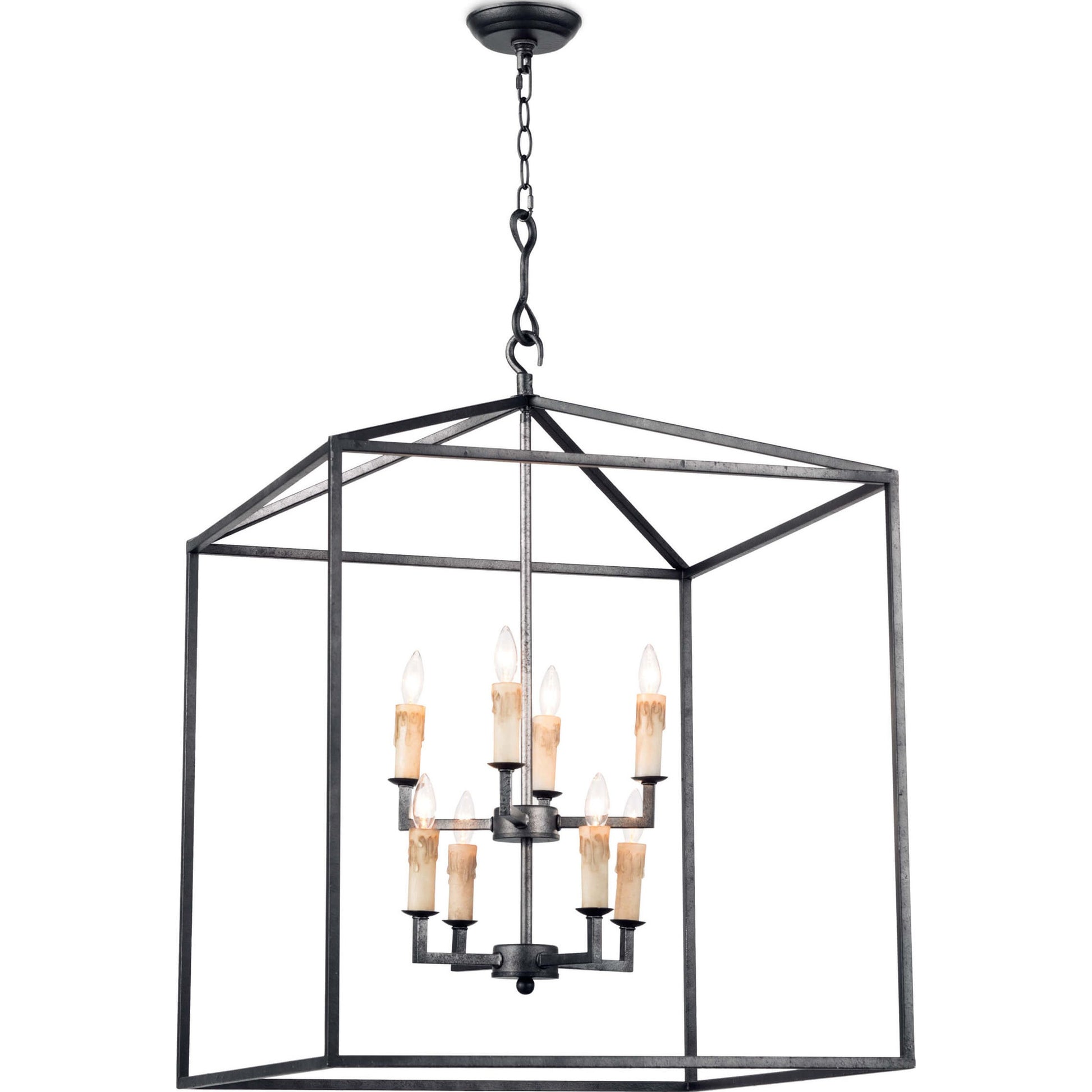 Cape Lantern by Regina Andrew in ebony and blackened iron. Made from iron in a cottage & farmhouse style.