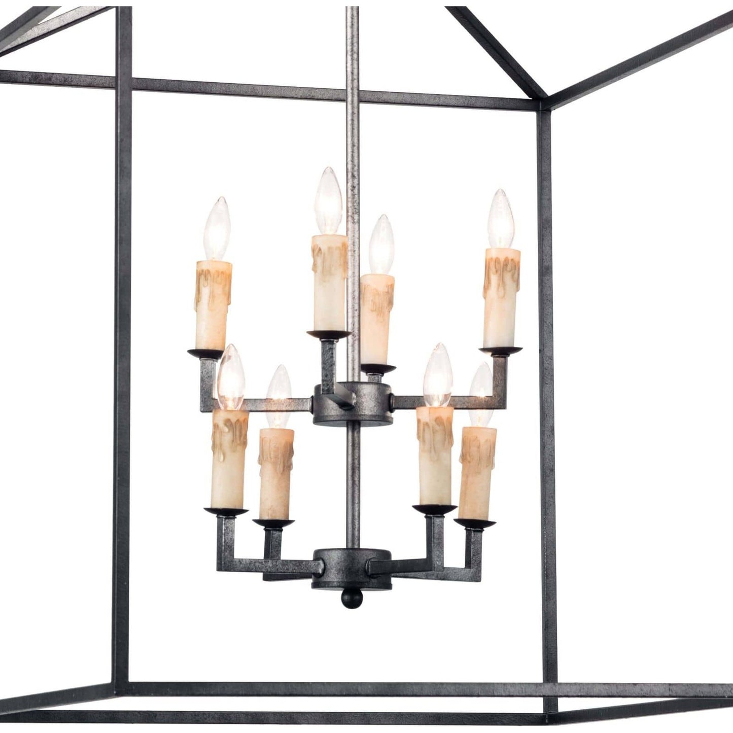 009 S-286779 | Closeup | Cape Lantern by Regina Andrew in ebony and blackened iron. Made from iron in a cottage & farmhouse style.