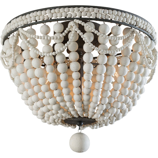 Malibu Flush Mount by Regina Andrew in white, natural and white. Made from birch wood in a coastal style.