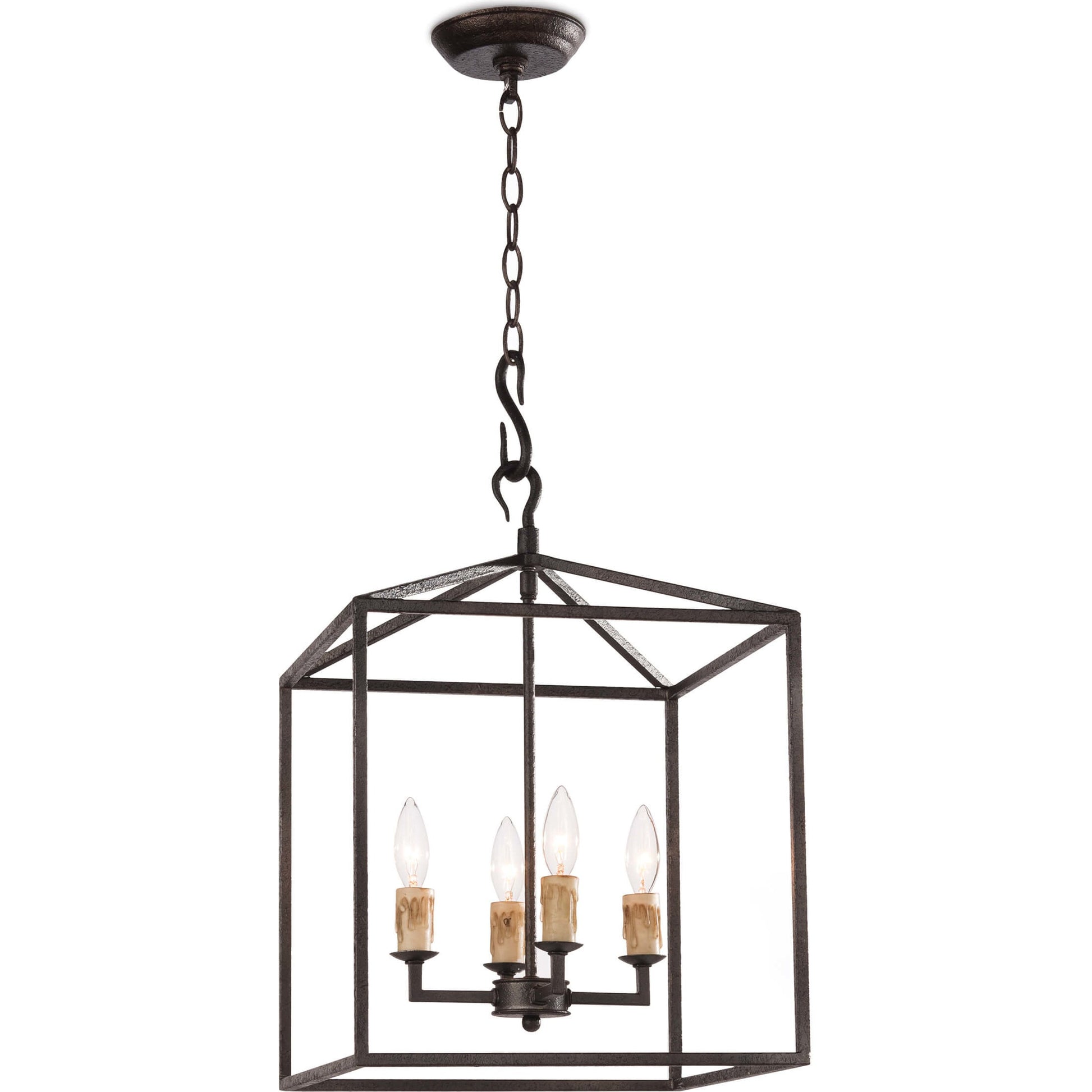Cape Lantern by Regina Andrew in ebony and blackened iron. Made from iron in a cottage & farmhouse style.