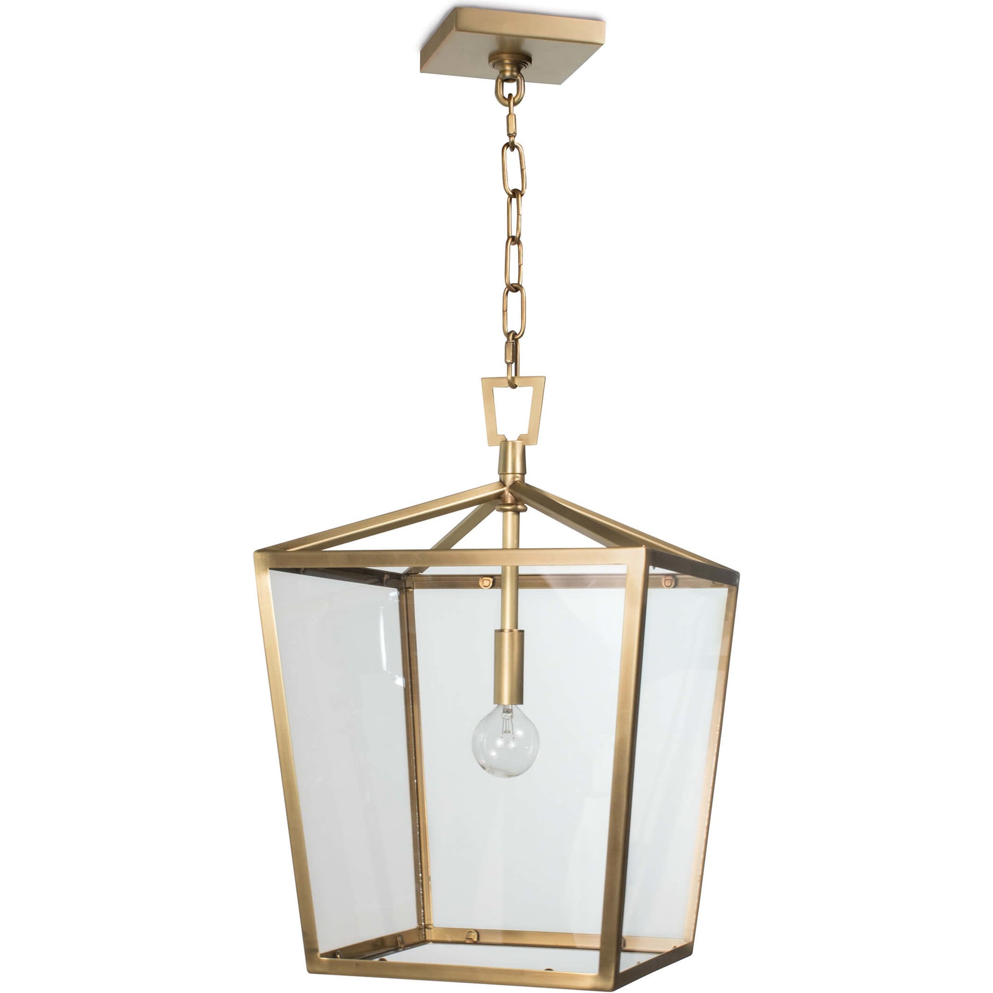 Camden Lantern by Regina Andrew in brass and natural brass. Made from steel in a cottage & farmhouse style.