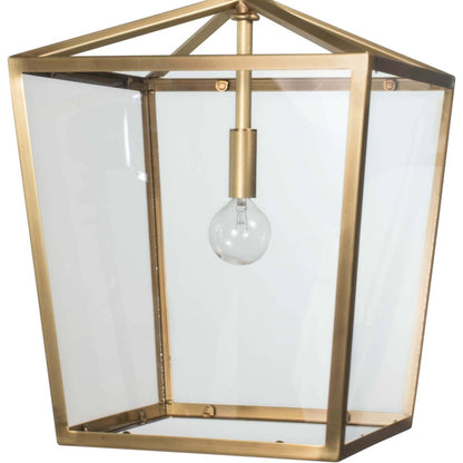 Camden Lantern by Regina Andrew in brass and natural brass. Made from steel in a cottage & farmhouse style.