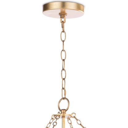 Cheshire Basin Pendant by Regina Andrew in gold and gold leaf. Made from crystal in a cottage & farmhouse style.