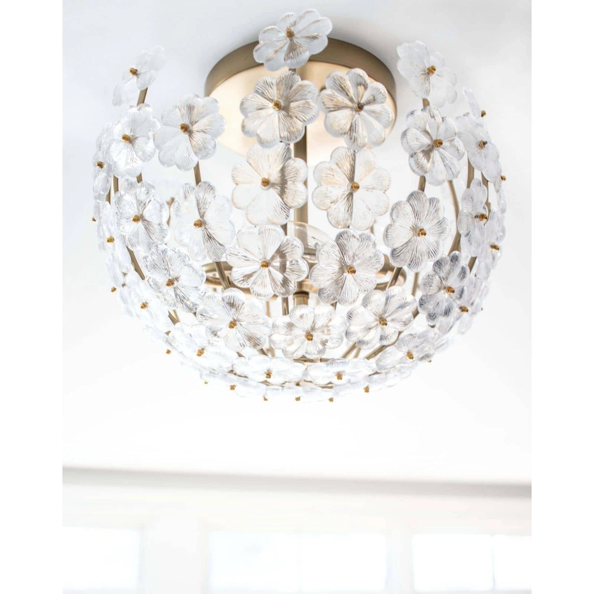 Charlotte Semi Flush Mount by Regina Andrew in brass and natural brass. Made from glass in a modern style.