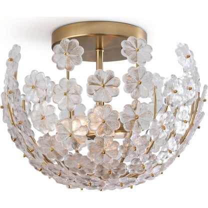 Charlotte Semi Flush Mount by Regina Andrew in brass and natural brass. Made from glass in a modern style.