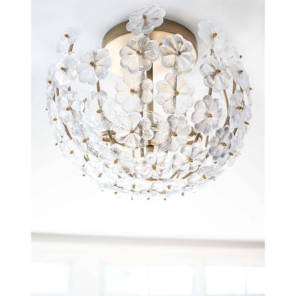 Charlotte Semi Flush Mount by Regina Andrew in brass and natural brass. Made from glass in a modern style.