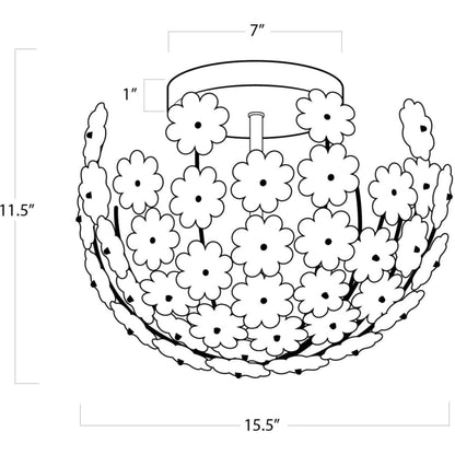 Charlotte Semi Flush Mount by Regina Andrew in brass and natural brass. Made from glass in a modern style.